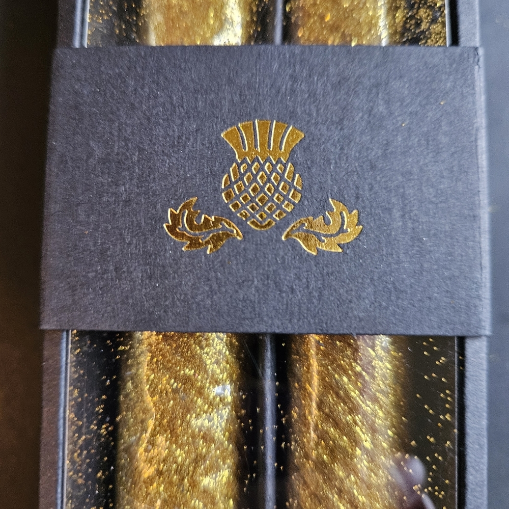 Mackenzie Childs Gold Shimmer Dinner Candles - Picture 4 of 5